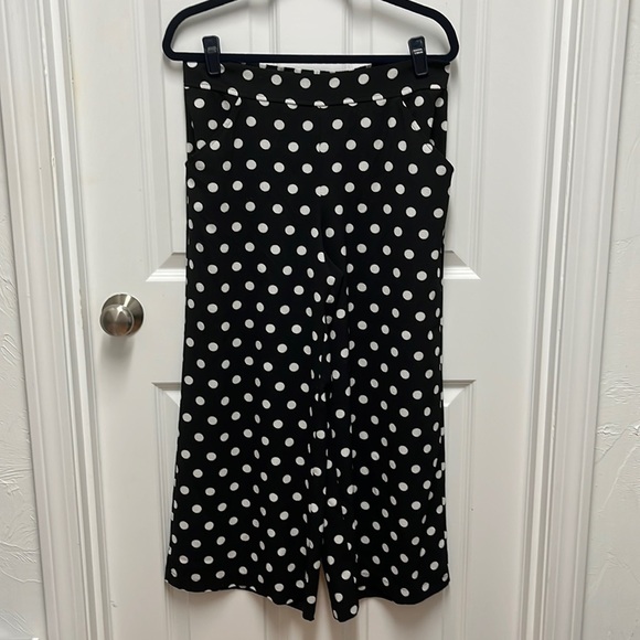 Max Studio Black and White Wide Leg Jumpsuit with Polka Dots - Picture 2 of 7